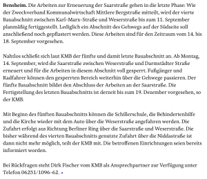 Mehr über den Artikel erfahren Haltestelle Schillerschule wird ab 21.09.26 wieder angefahren